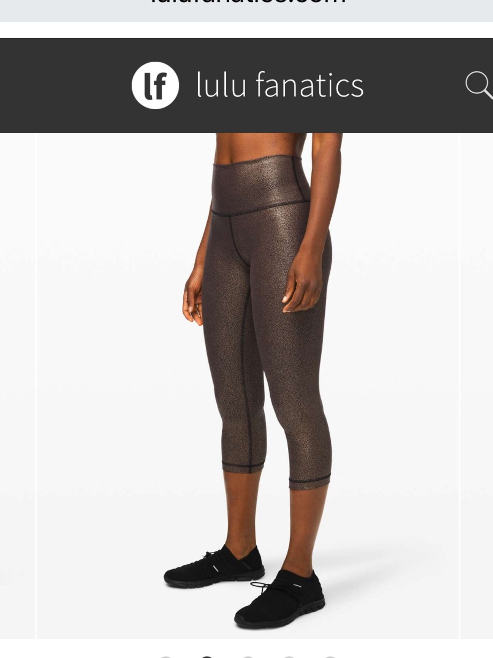 Lululemon Wunder Under Crop High-Rise 21" 6 Luminosity Foil Print Black Copper